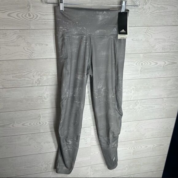 Adidas How We Do TGT Gray Speck Leggings Sz S - Picture 6 of 11